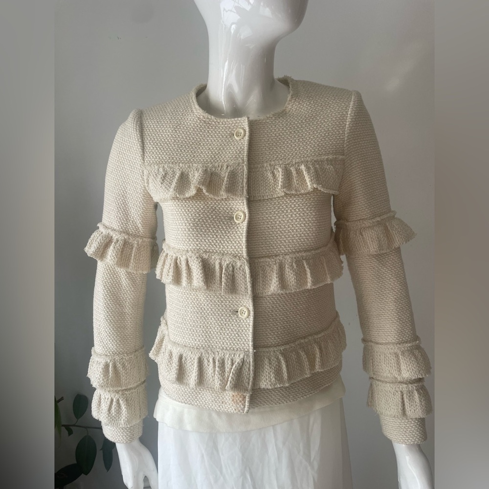 Club Monaco Textured Cream Jacket - Picture 2 of 8